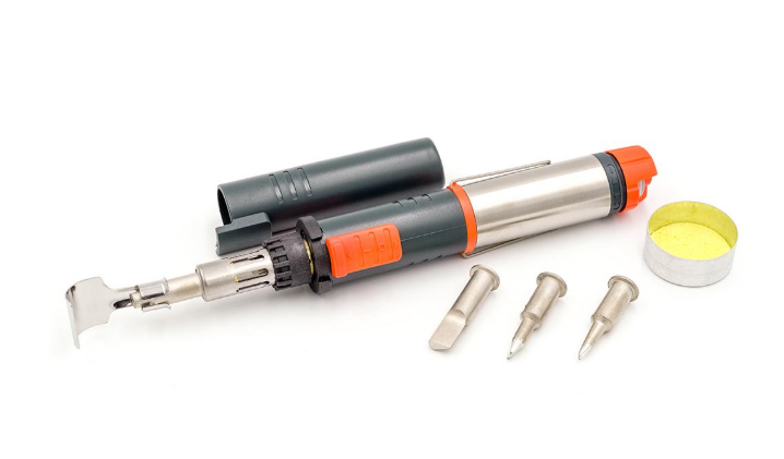 SP-1K Gas Soldering Iron Kit (25&ndash;125 W), Piezo Ignition, 3 Modes, 4 Tips